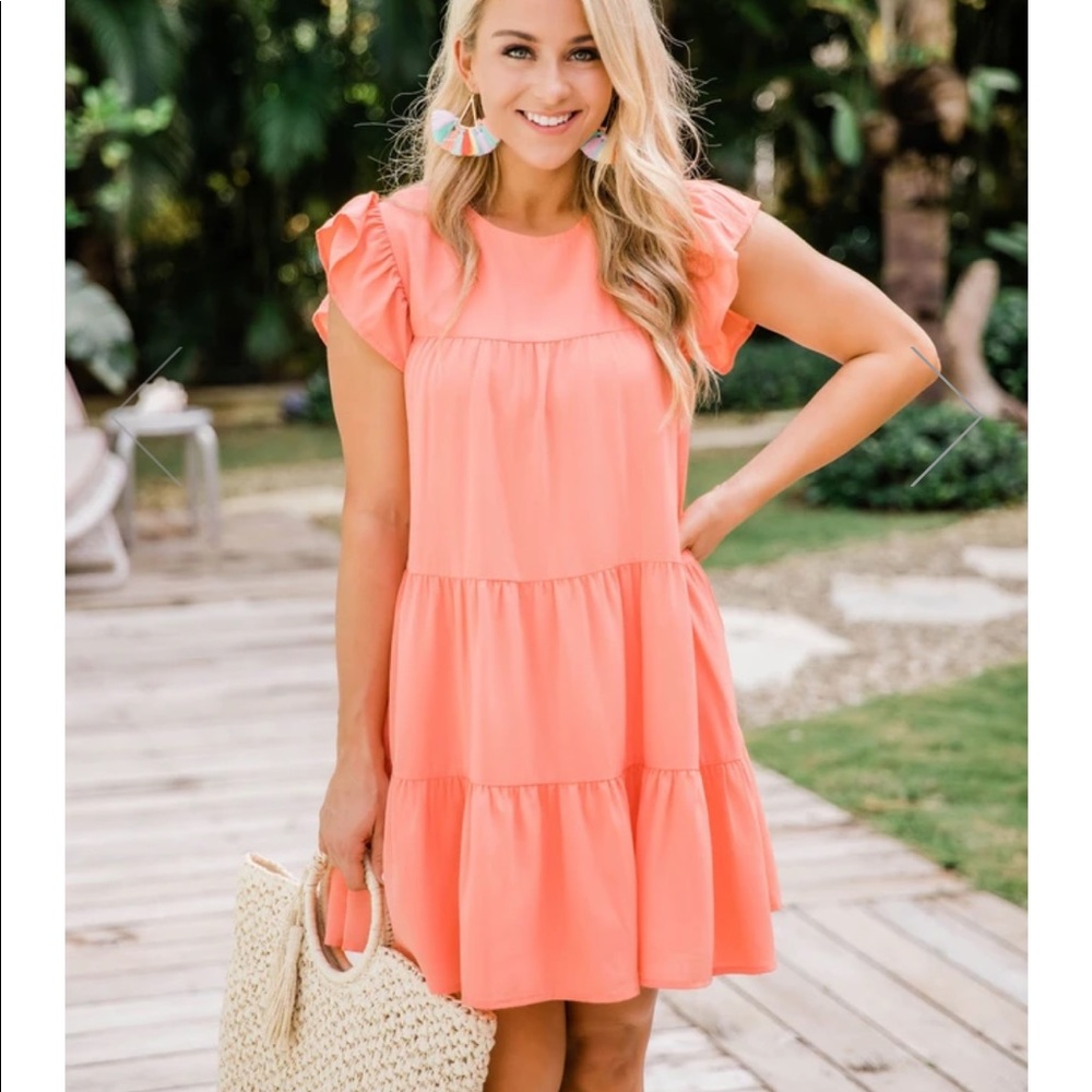 Pink lily complete my hear coral dress size small